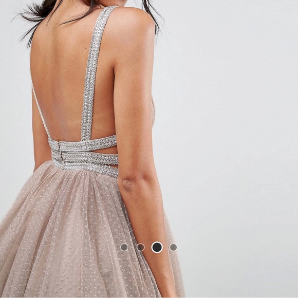 ASOS Tulle Strappy Embellished Mini Skater Dress - Picture 3 of 6